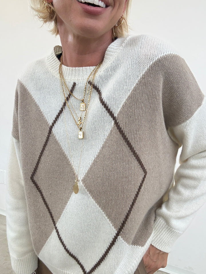 PULL ROMBI PANNA/TAUPE
