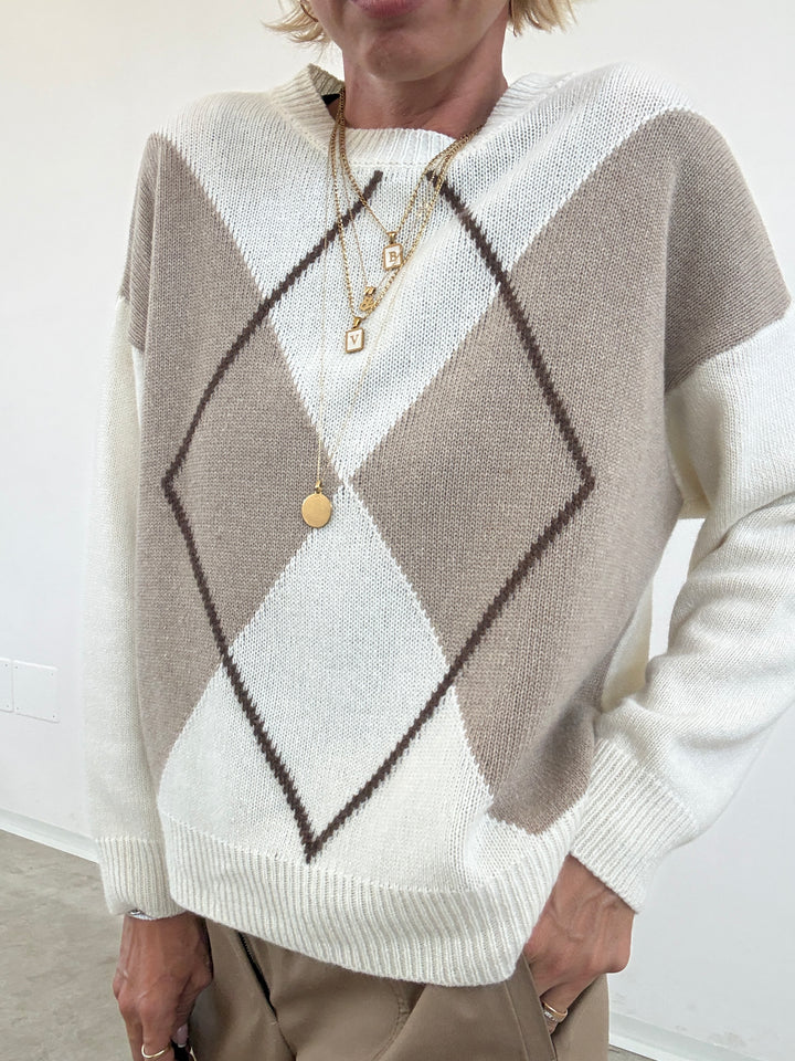 PULL ROMBI PANNA/TAUPE