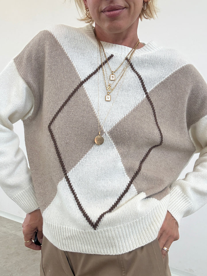 PULL ROMBI PANNA/TAUPE