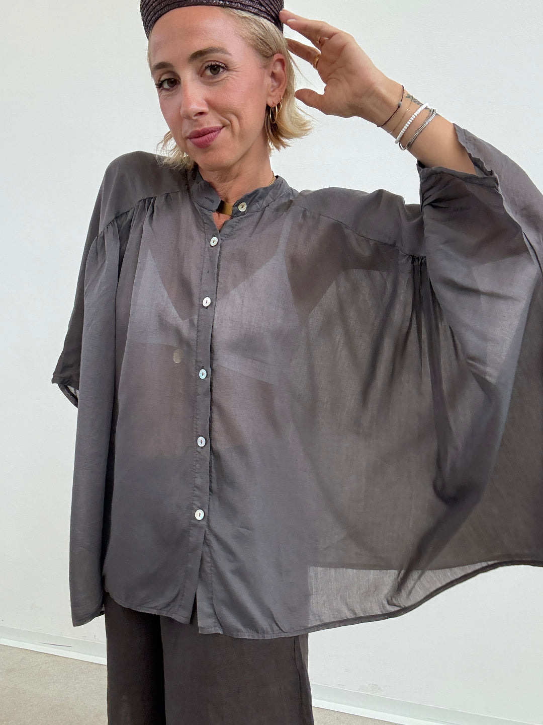 CAMICIA SCATOLA ORGANZA CACAO