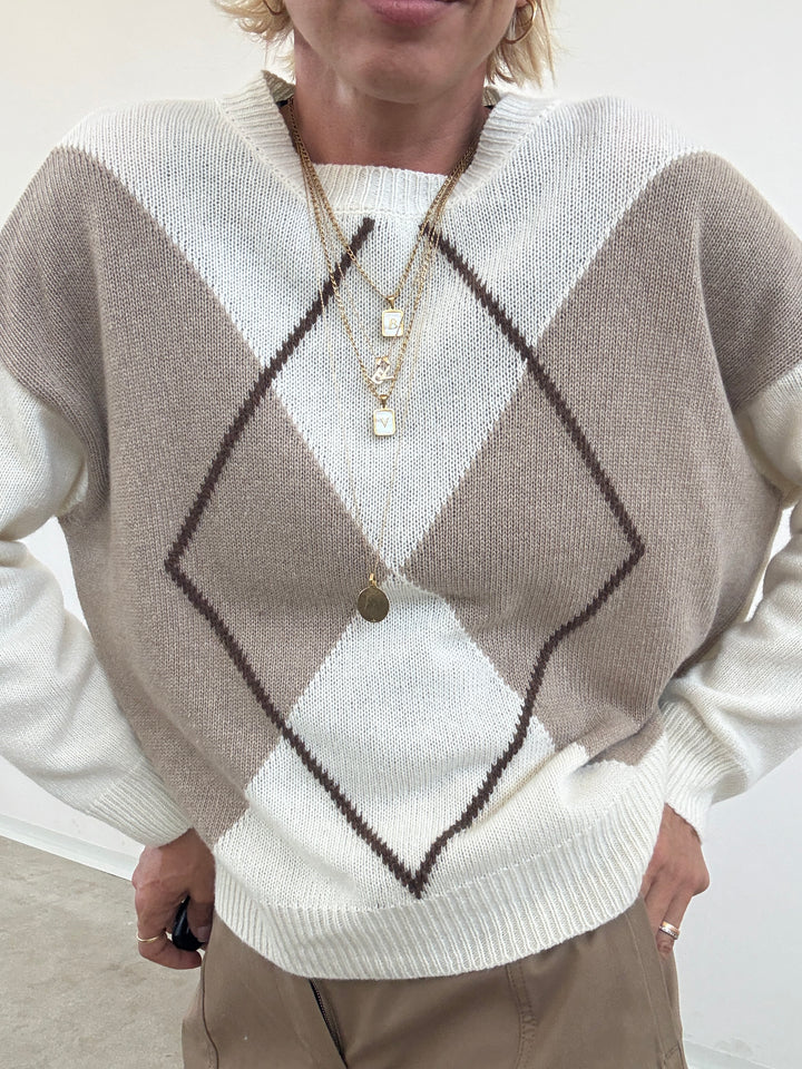 PULL ROMBI PANNA/TAUPE