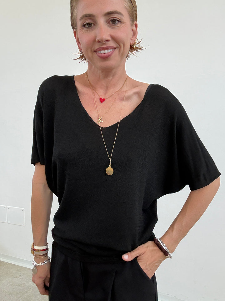 MAGLIA FILO V NERA