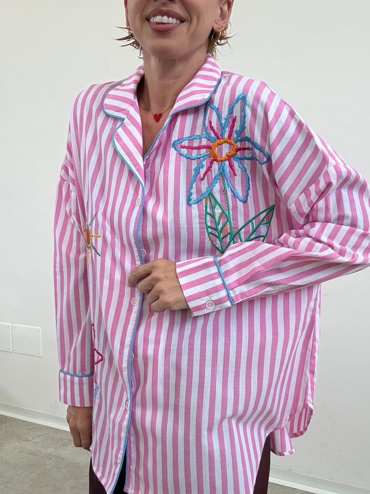 CAMICIA PALOMA RIGHE ROSA