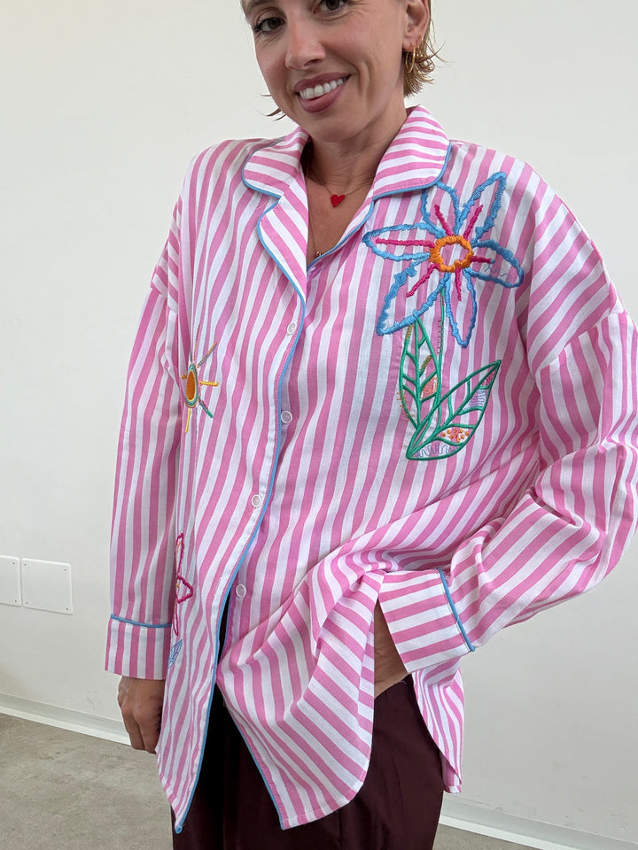 CAMICIA PALOMA RIGHE ROSA