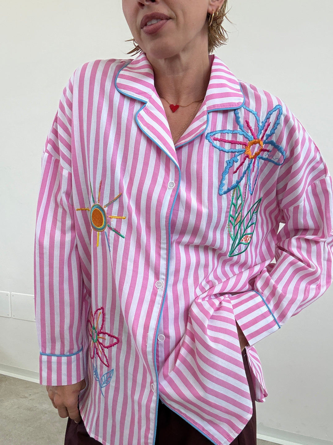 CAMICIA PALOMA RIGHE ROSA