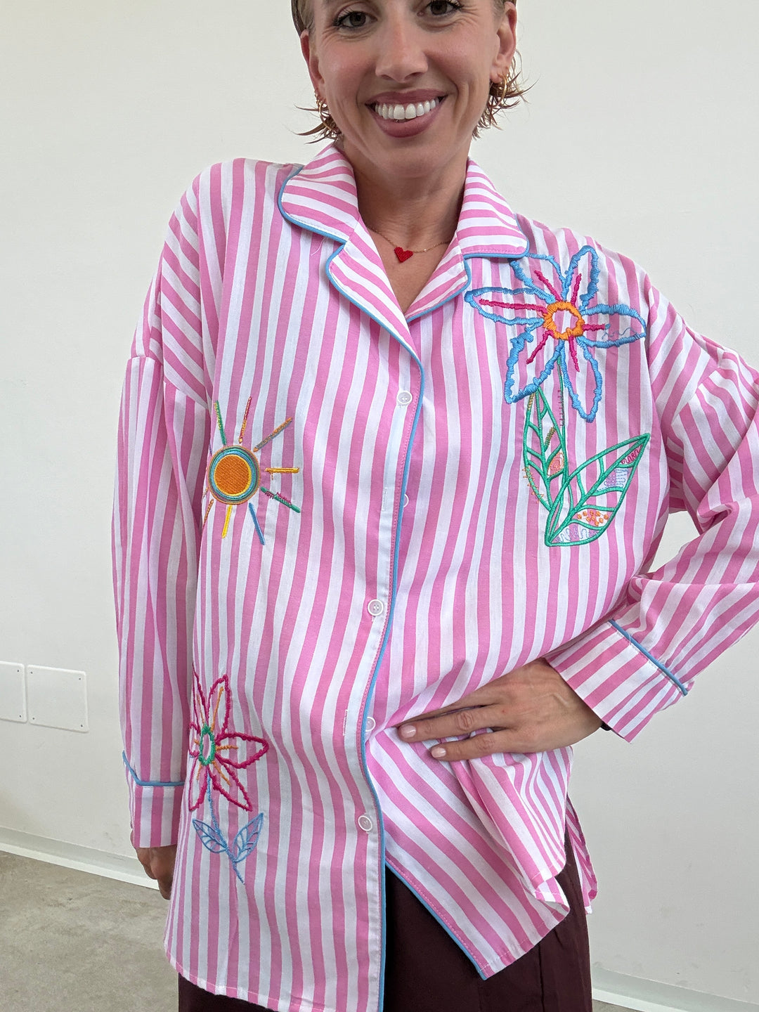 CAMICIA PALOMA RIGHE ROSA
