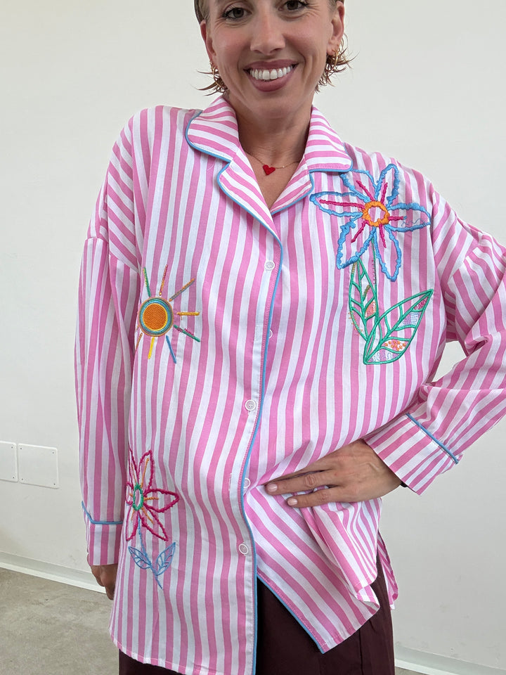 CAMICIA PALOMA RIGHE ROSA