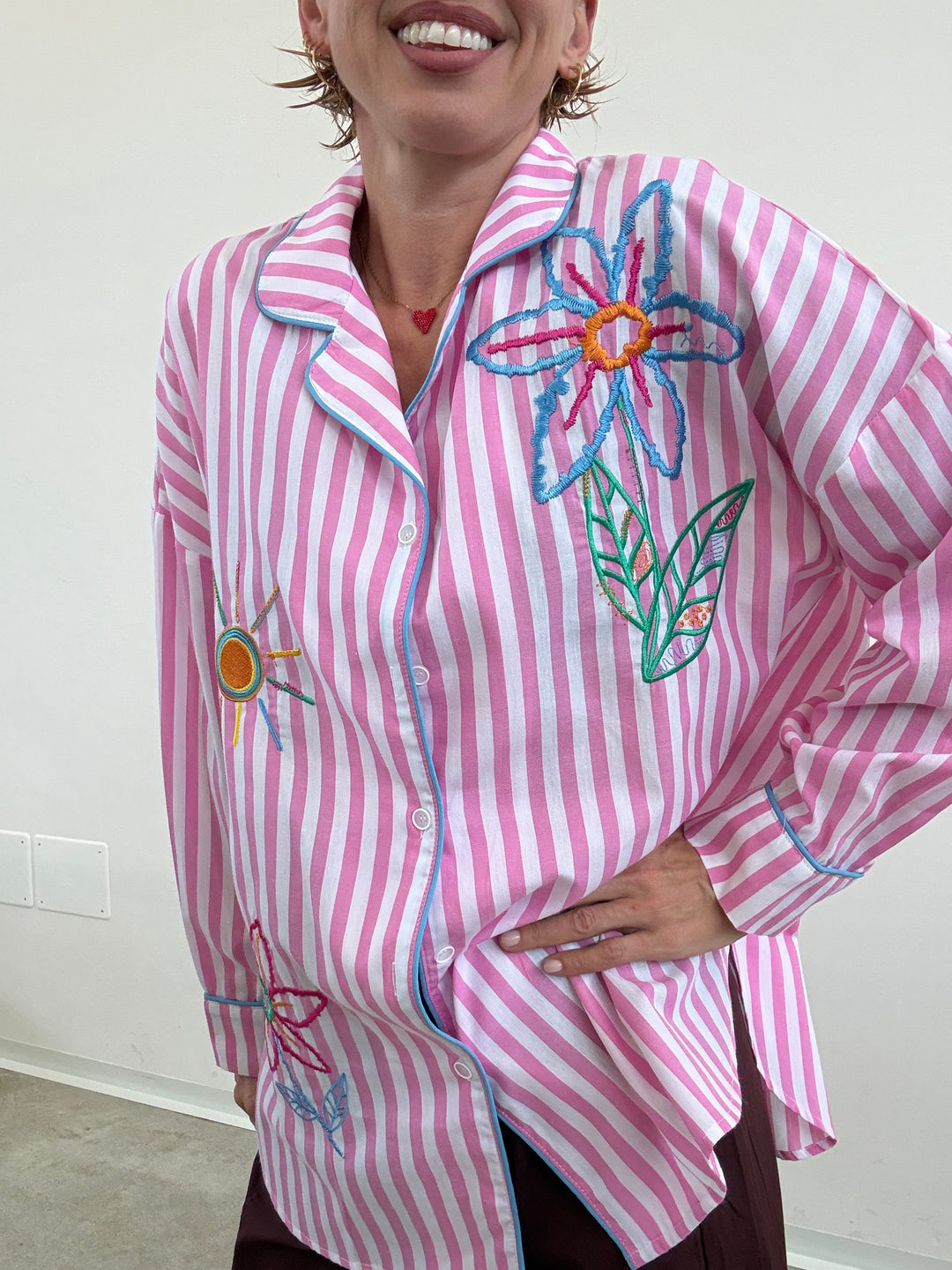 CAMICIA PALOMA RIGHE ROSA