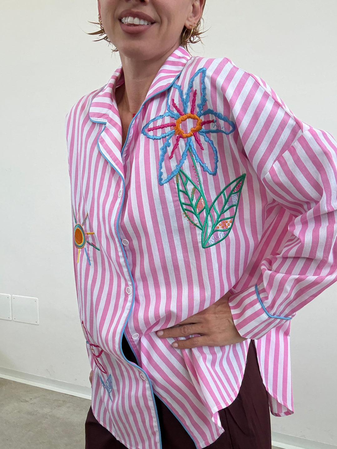 CAMICIA PALOMA RIGHE ROSA