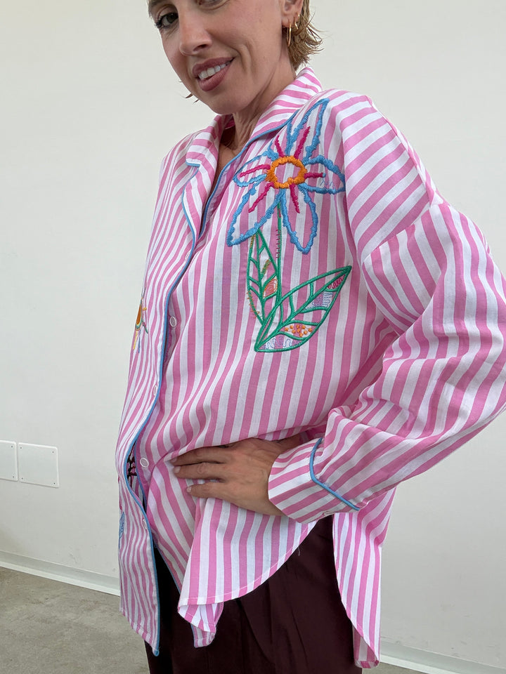 CAMICIA PALOMA RIGHE ROSA