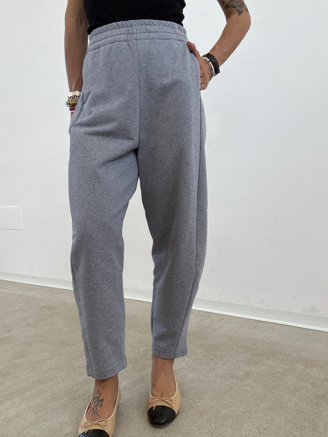 PANTALONE ZELDA FELPA GRIGIO MELANGE