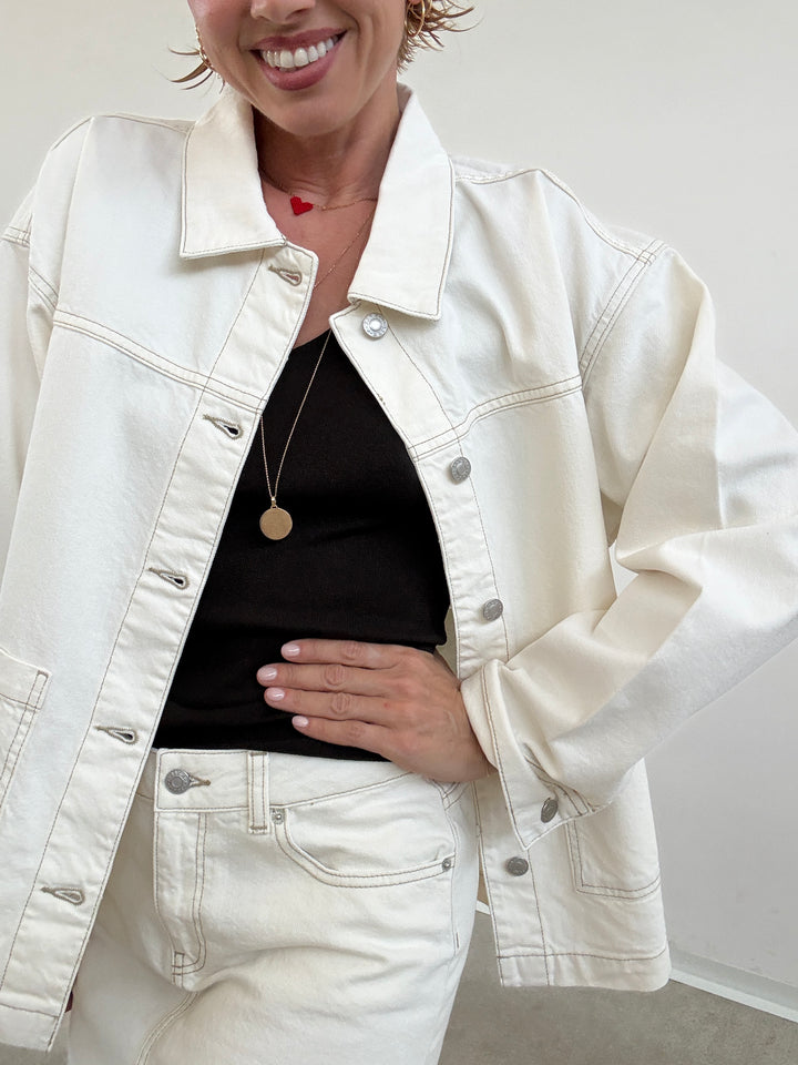 MINIGONNA RACHEL DENIM IVORY