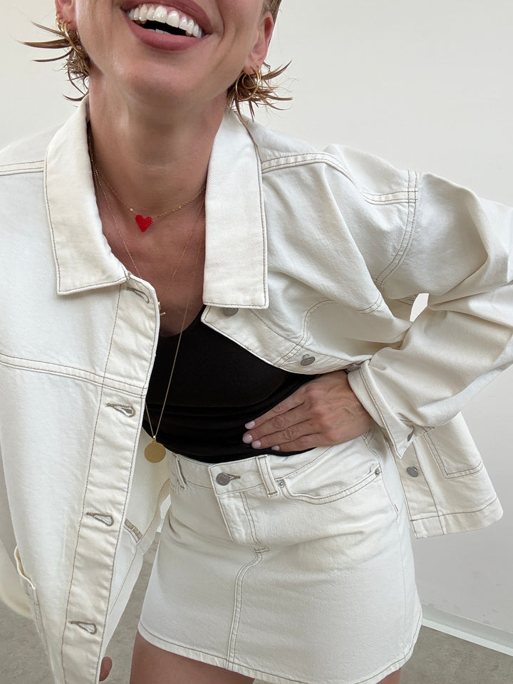 MINIGONNA RACHEL DENIM IVORY