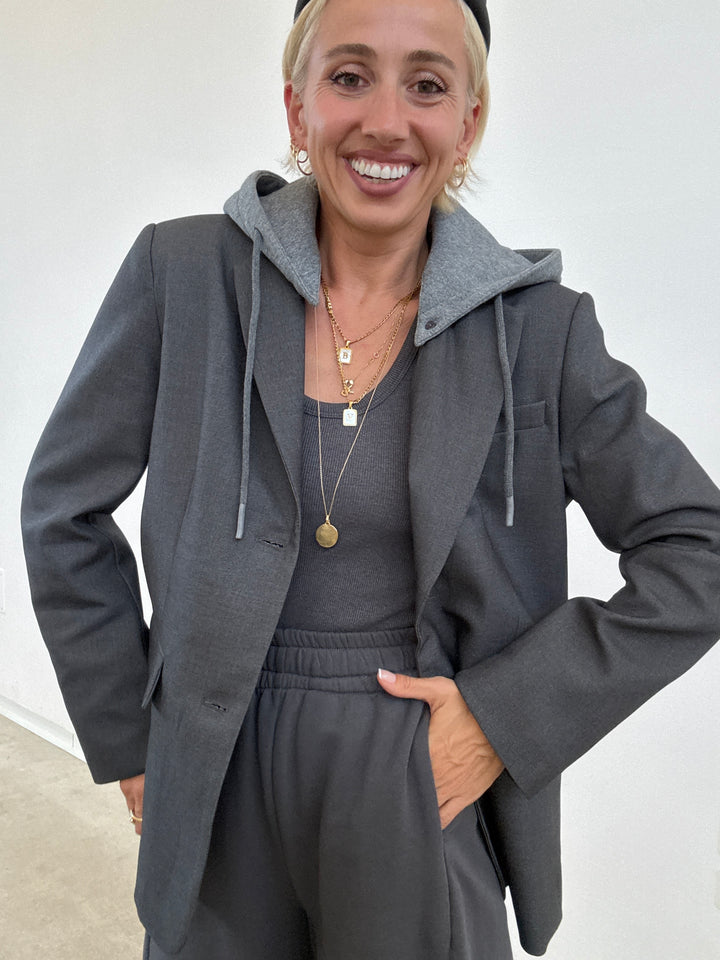 GIACCA CAPPUCCIO ANTRACITE/NERO