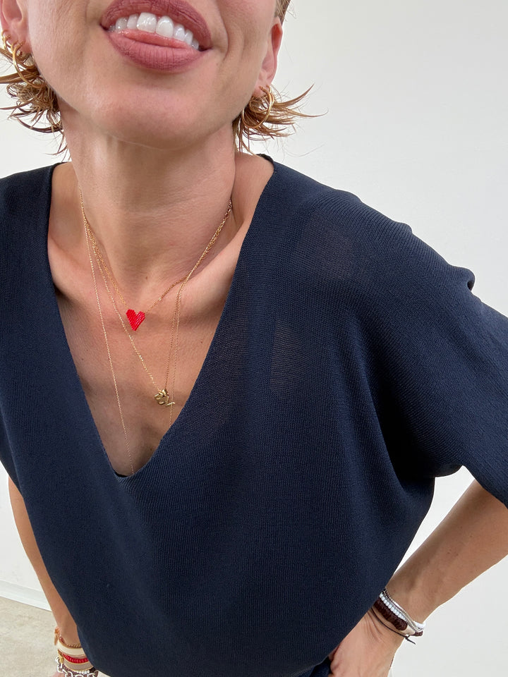 MAGLIA FILO V BLU NOTTE