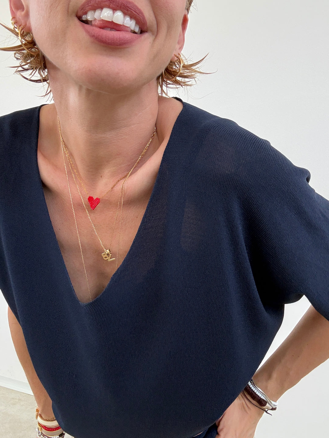 MAGLIA FILO V BLU NOTTE