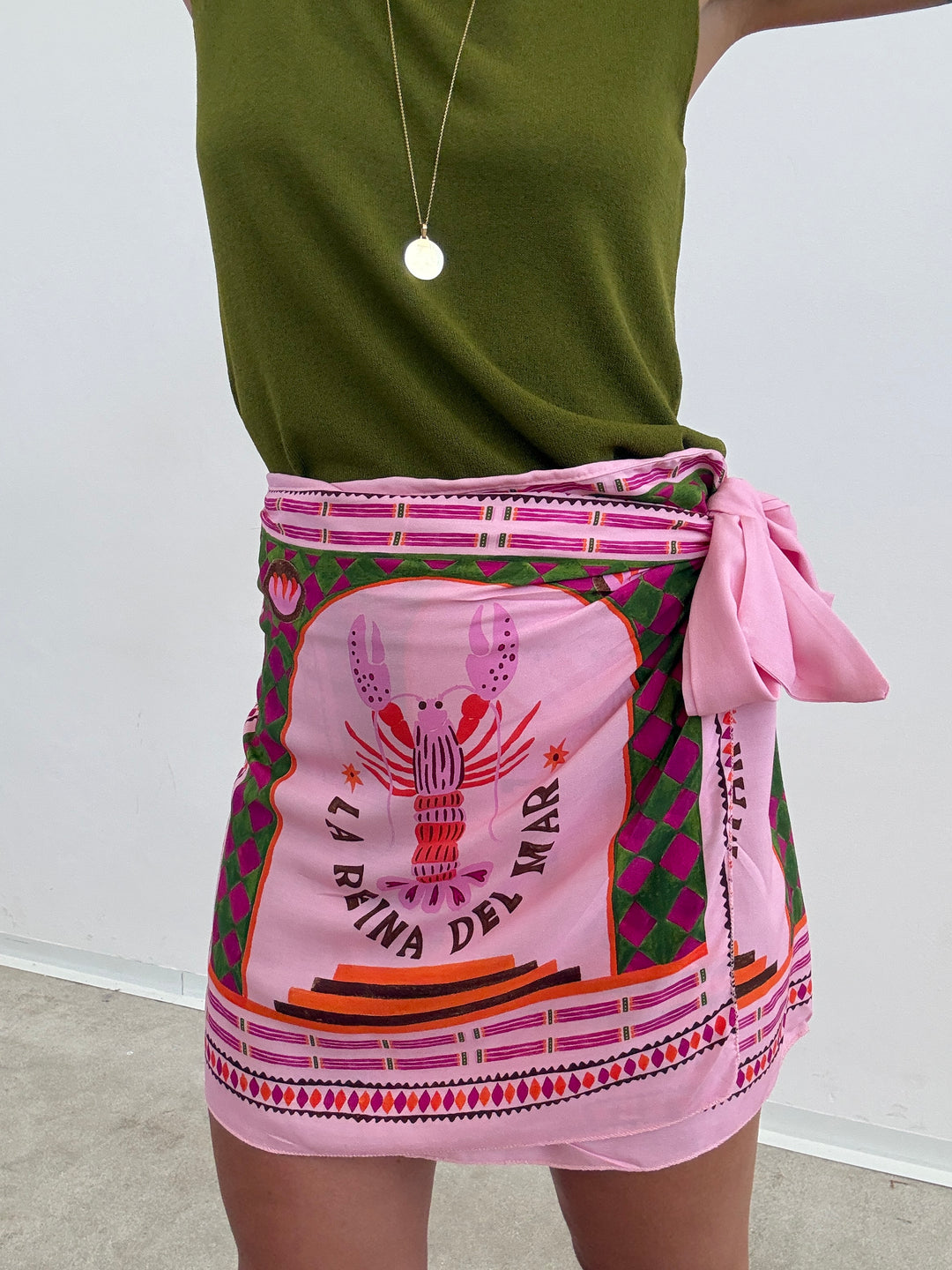MINIGONNA PAREO LOBSTER ROSA