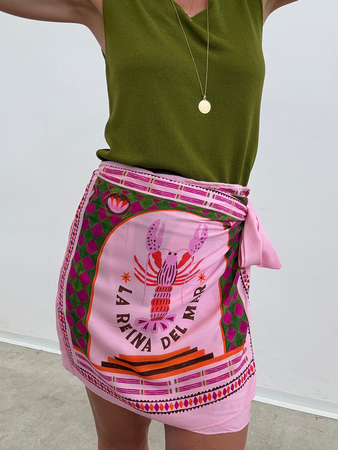 MINIGONNA PAREO LOBSTER ROSA