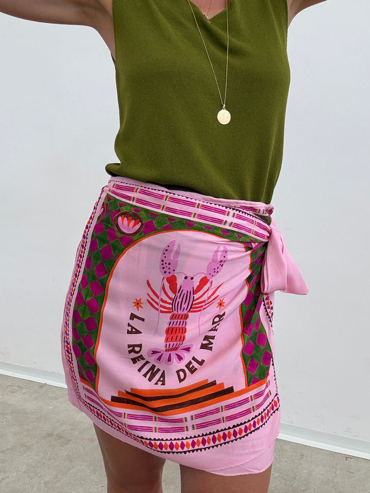 MINIGONNA PAREO LOBSTER ROSA