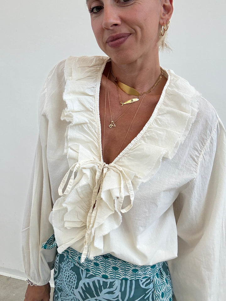BLUSA MUSSOLA LACCETTO LATTE