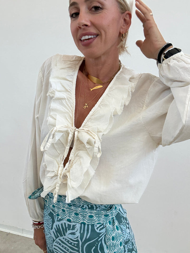 BLUSA MUSSOLA LACCETTO LATTE