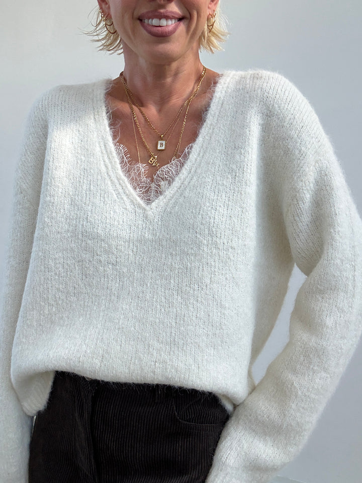 PULL SCOLLO PIZZO BIANCO