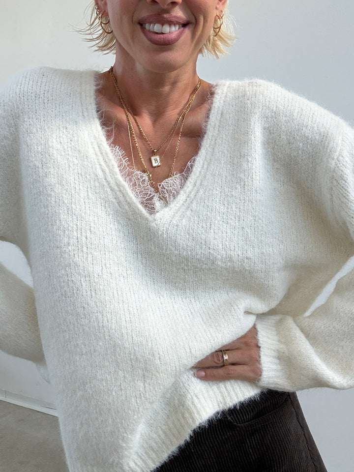 PULL SCOLLO PIZZO BIANCO