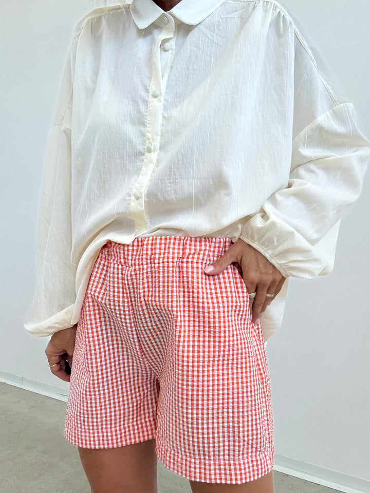 BERMUDA MALIKA VICHY ARANCIO/BIANCO