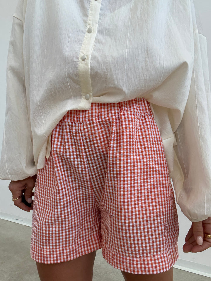 BERMUDA MALIKA VICHY ARANCIO/BIANCO