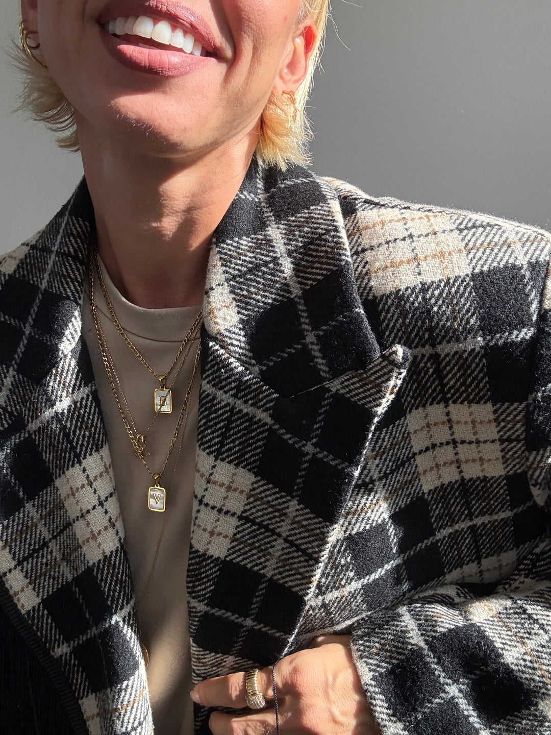 CAPPOTTO FRANGE CHECK NERO