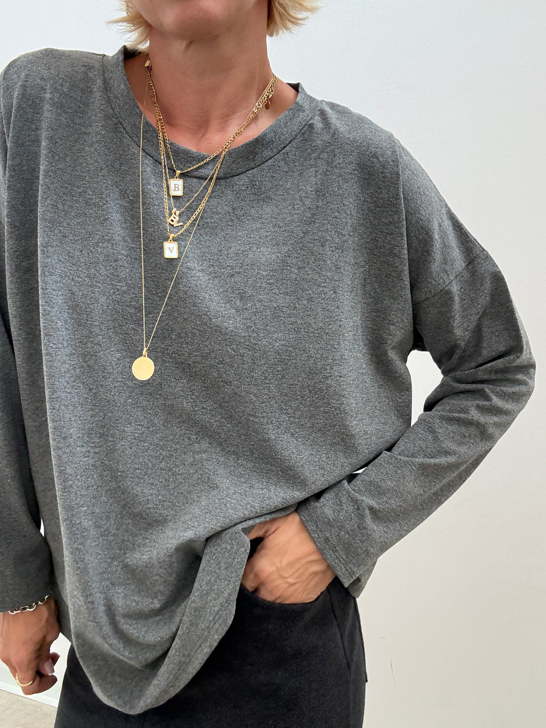 TSHIRT SOFIA BASIC PIOMBO