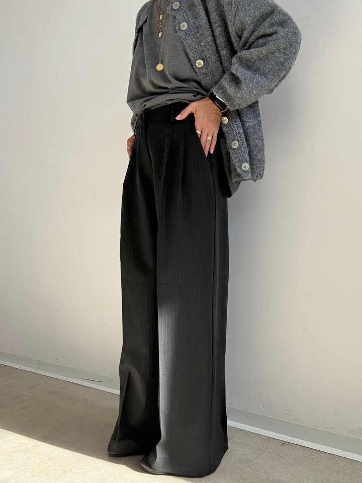 PANTALONE GESSATO ANTRACITE