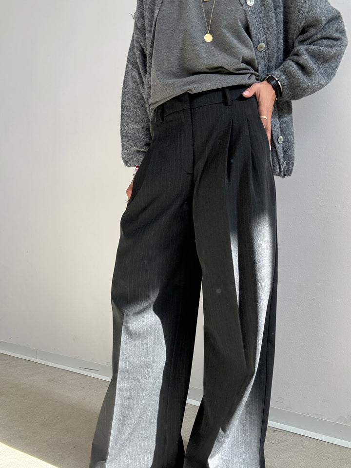 PANTALONE GESSATO ANTRACITE