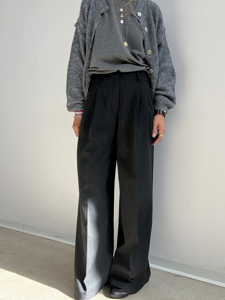 PANTALONE GESSATO ANTRACITE
