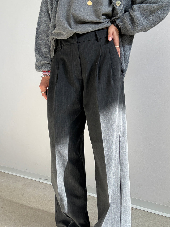 PANTALONE GESSATO ANTRACITE