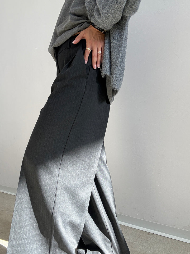 PANTALONE GESSATO ANTRACITE