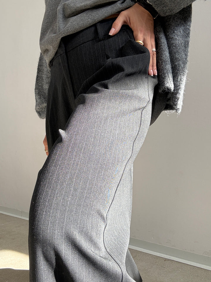 PANTALONE GESSATO ANTRACITE