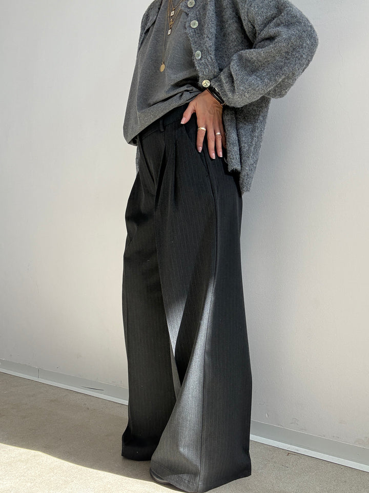 PANTALONE GESSATO ANTRACITE