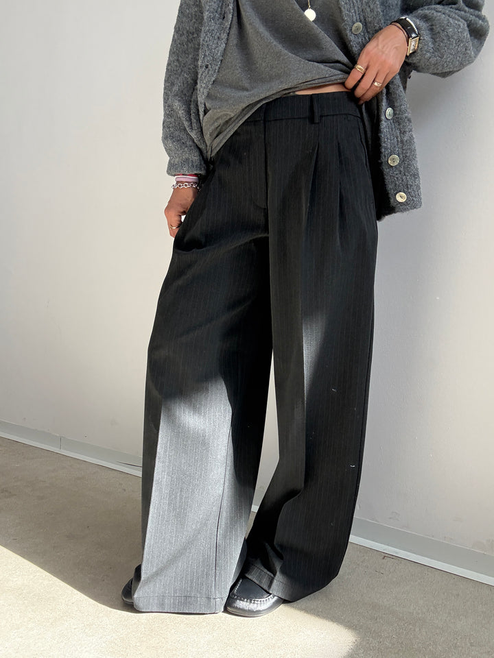 PANTALONE GESSATO ANTRACITE