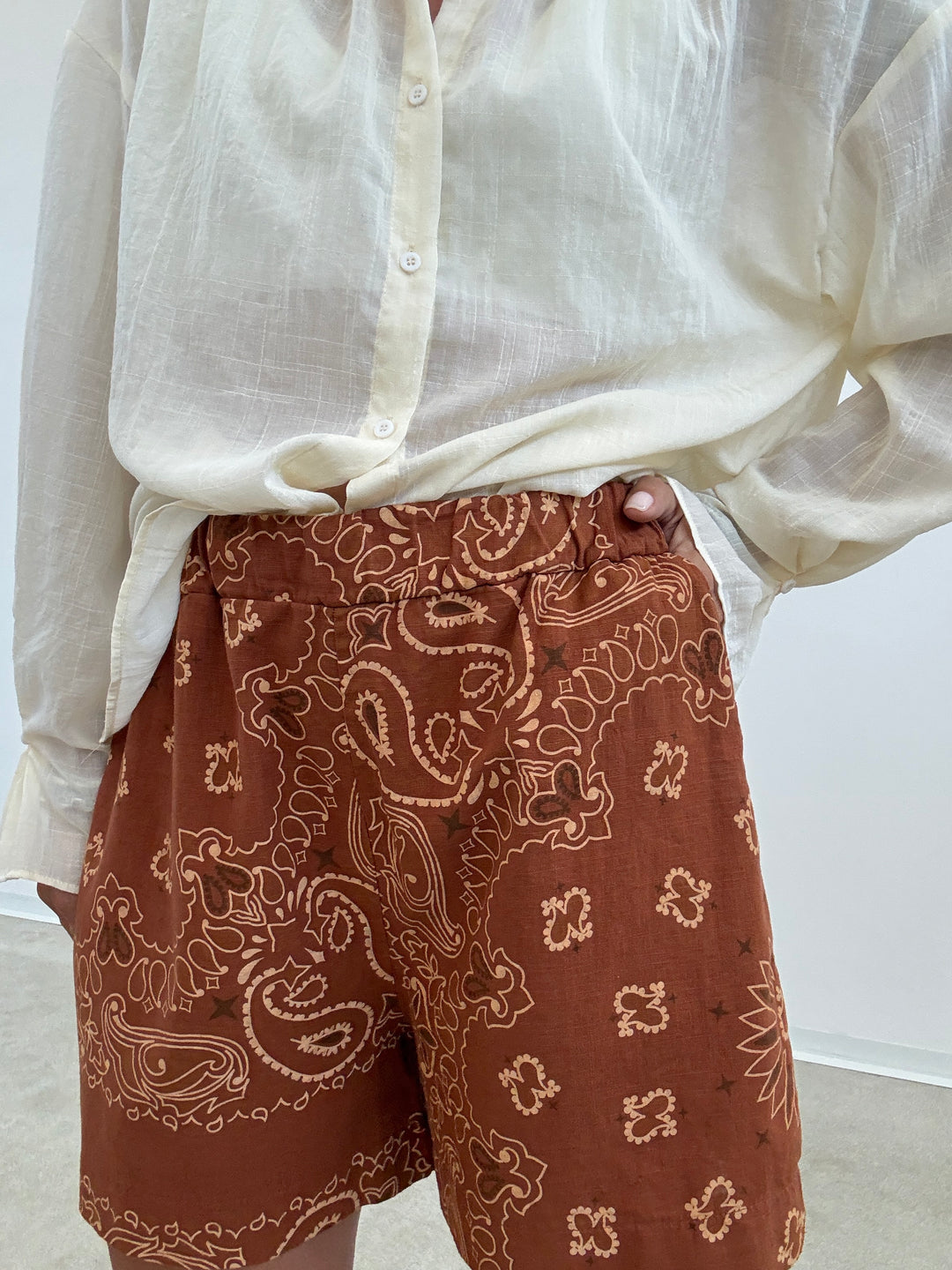 BERMUDA BANDANA LINO RUST