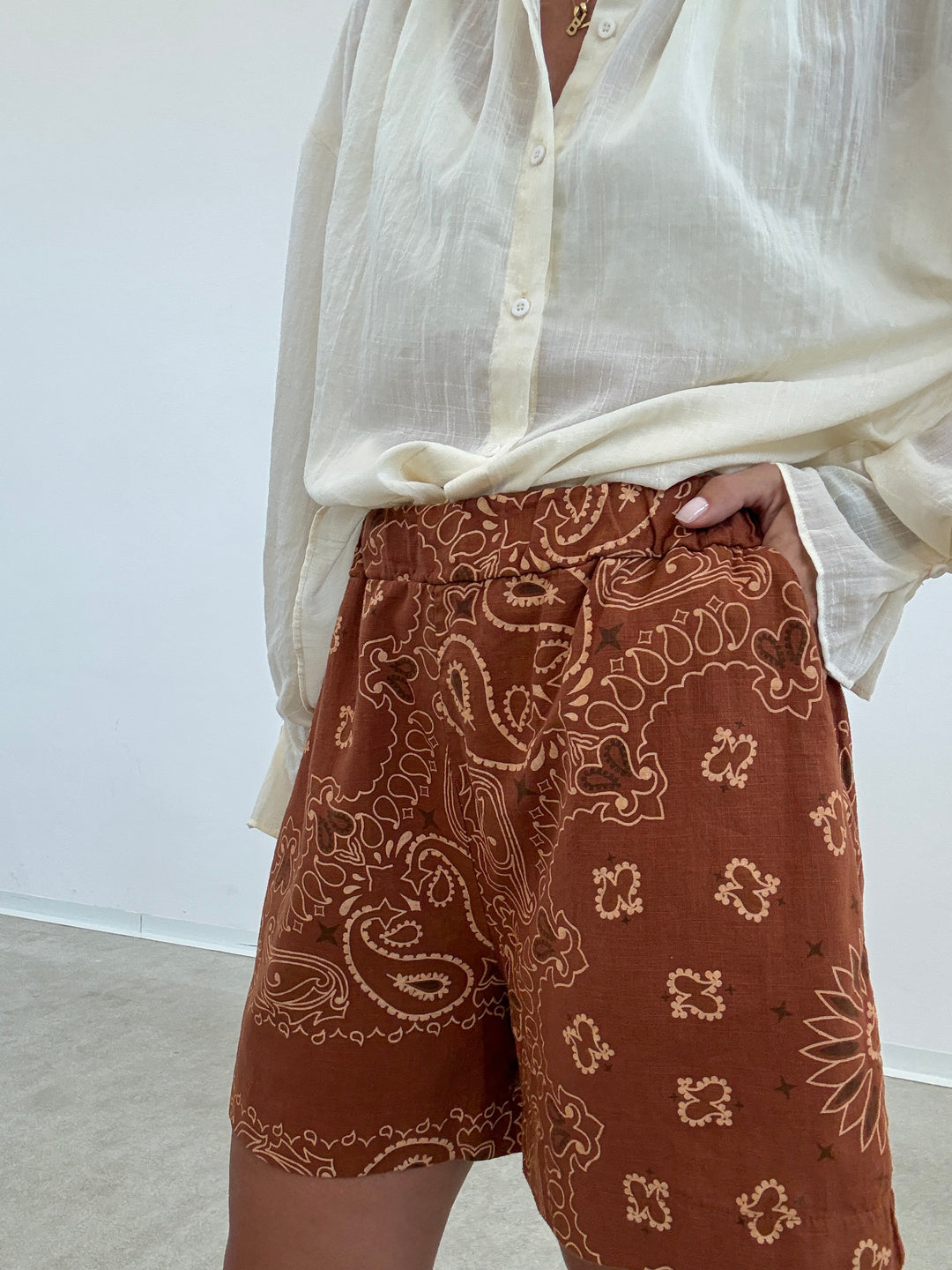 BERMUDA BANDANA LINO RUST