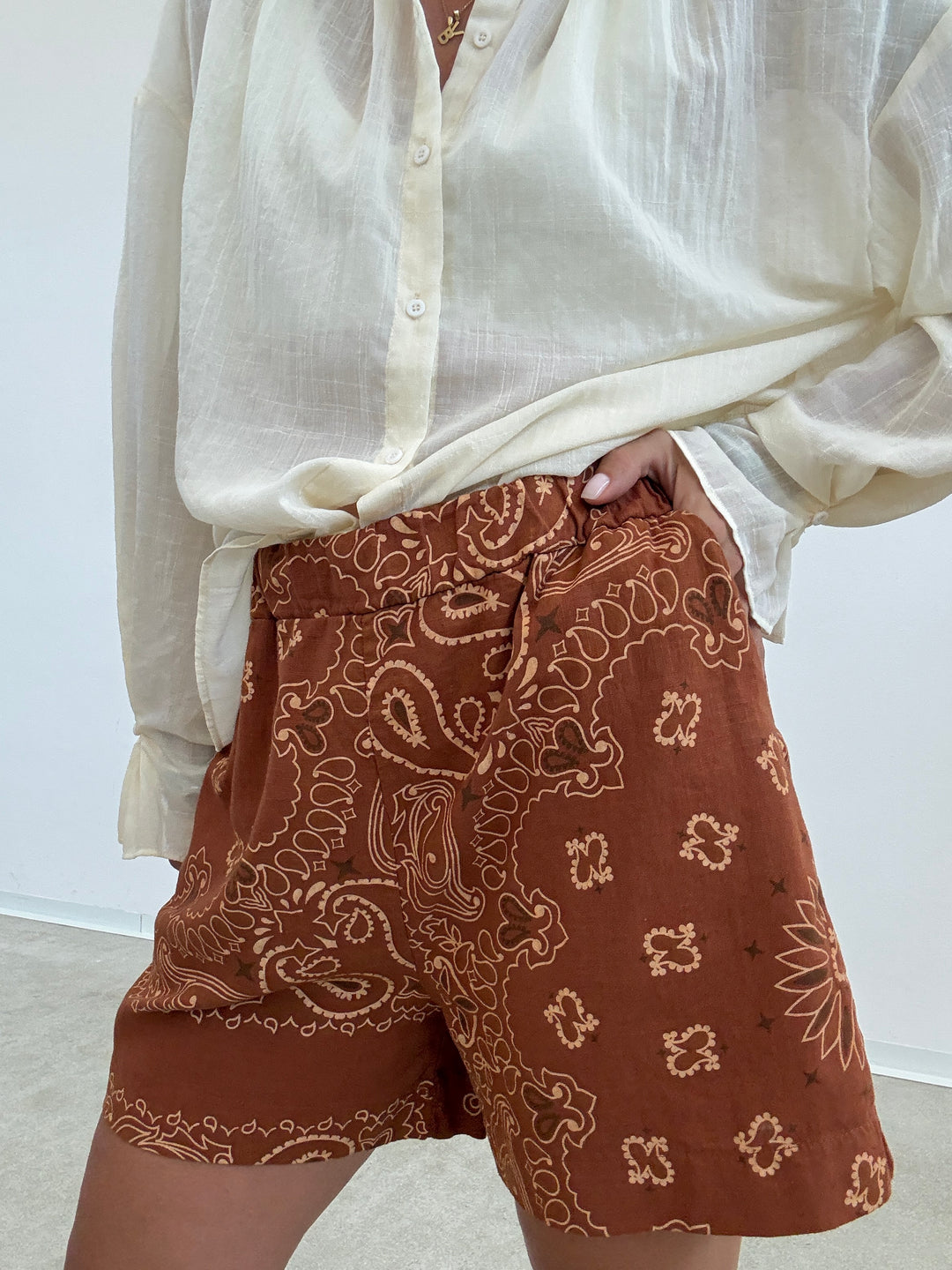 BERMUDA BANDANA LINO RUST