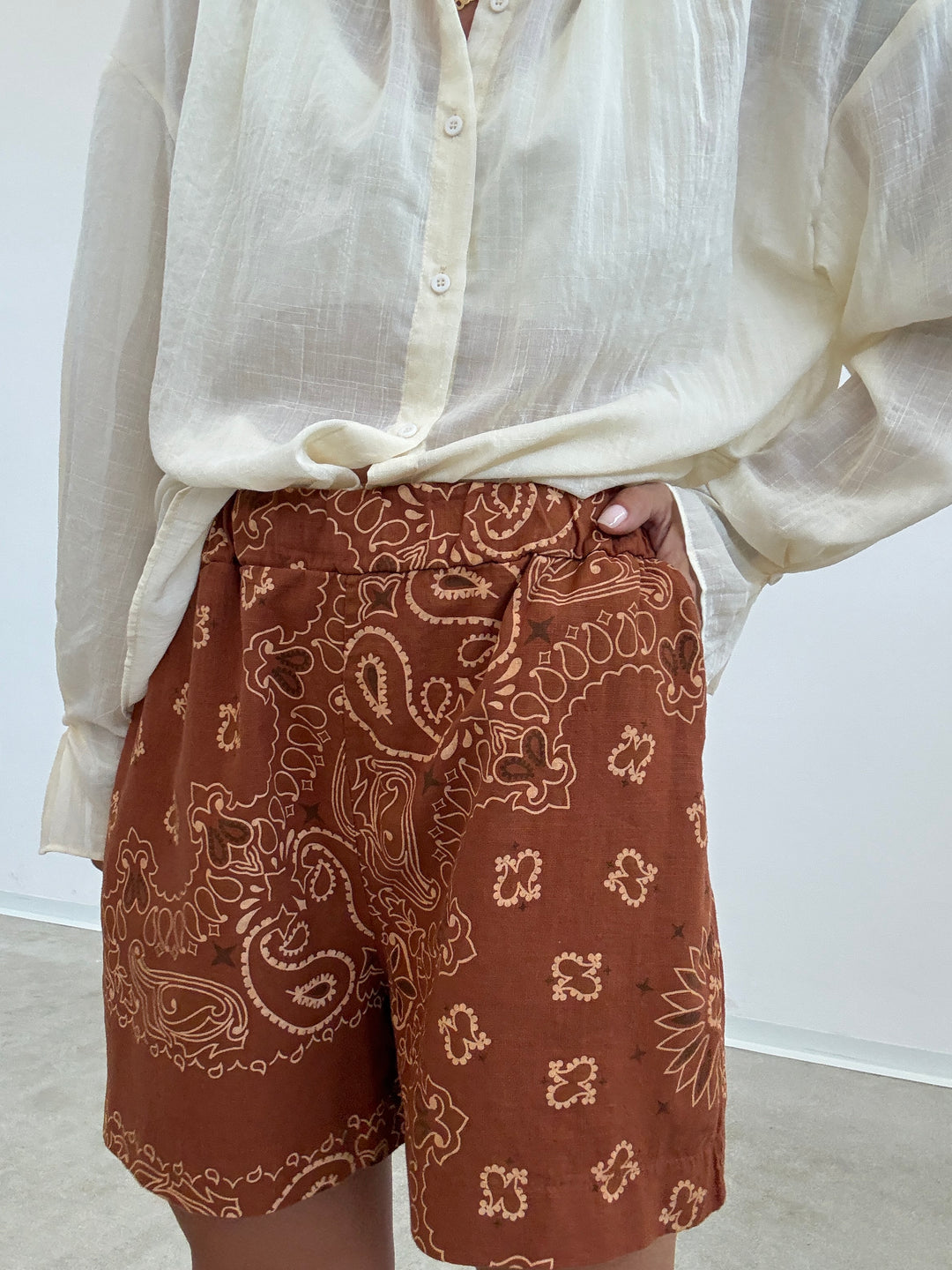 BERMUDA BANDANA LINO RUST