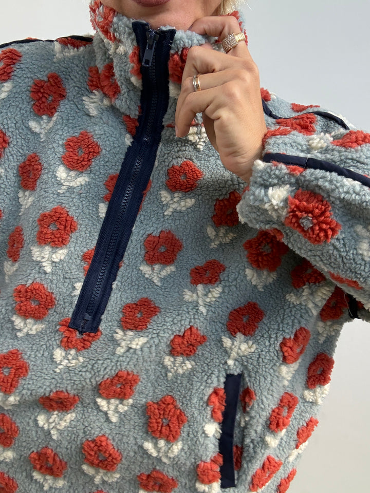 ANORAK TEDDY AZZURRO/CORALLO