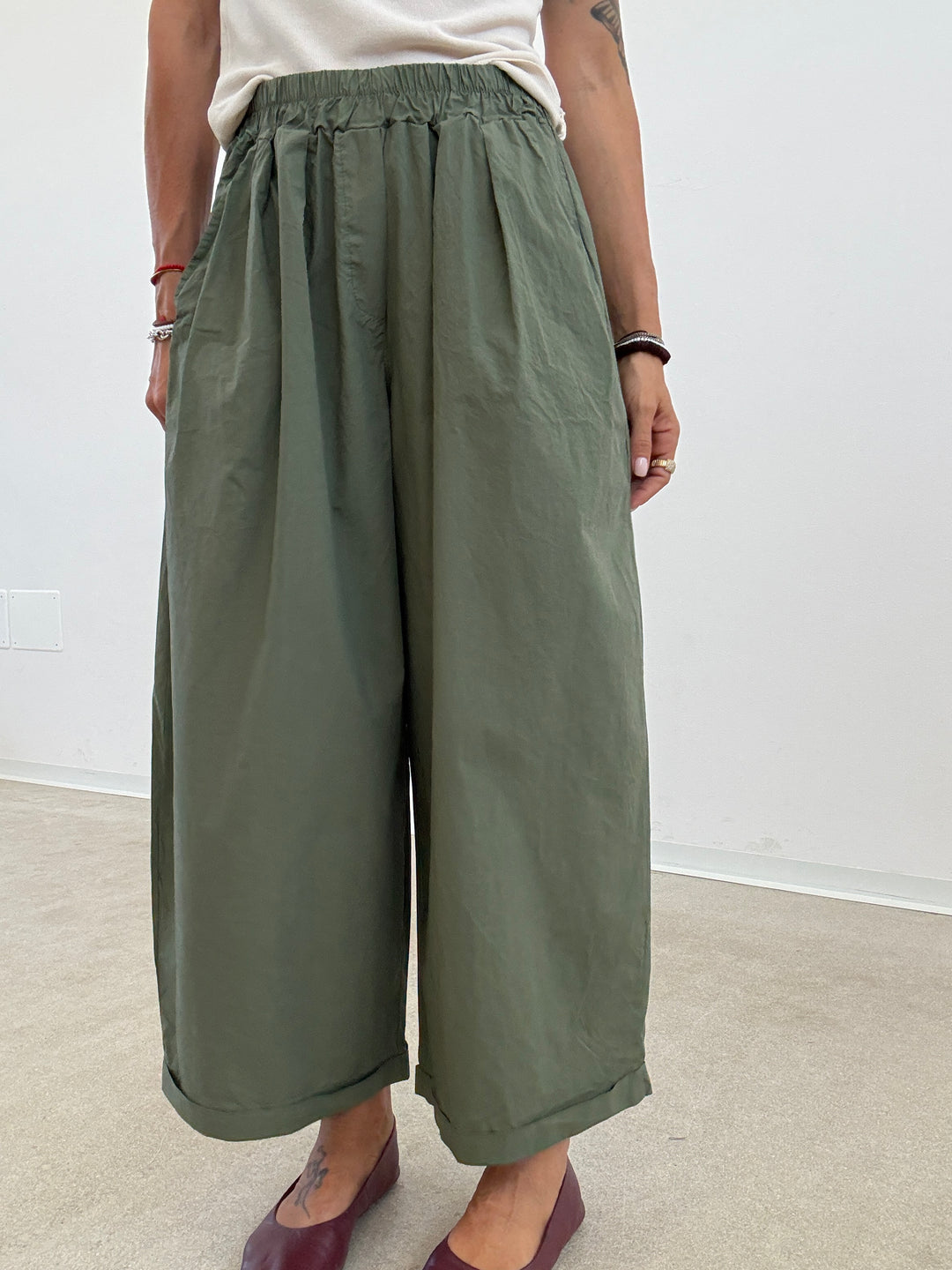 PANTALONE OLIMPIA COTONE VERDE MILI