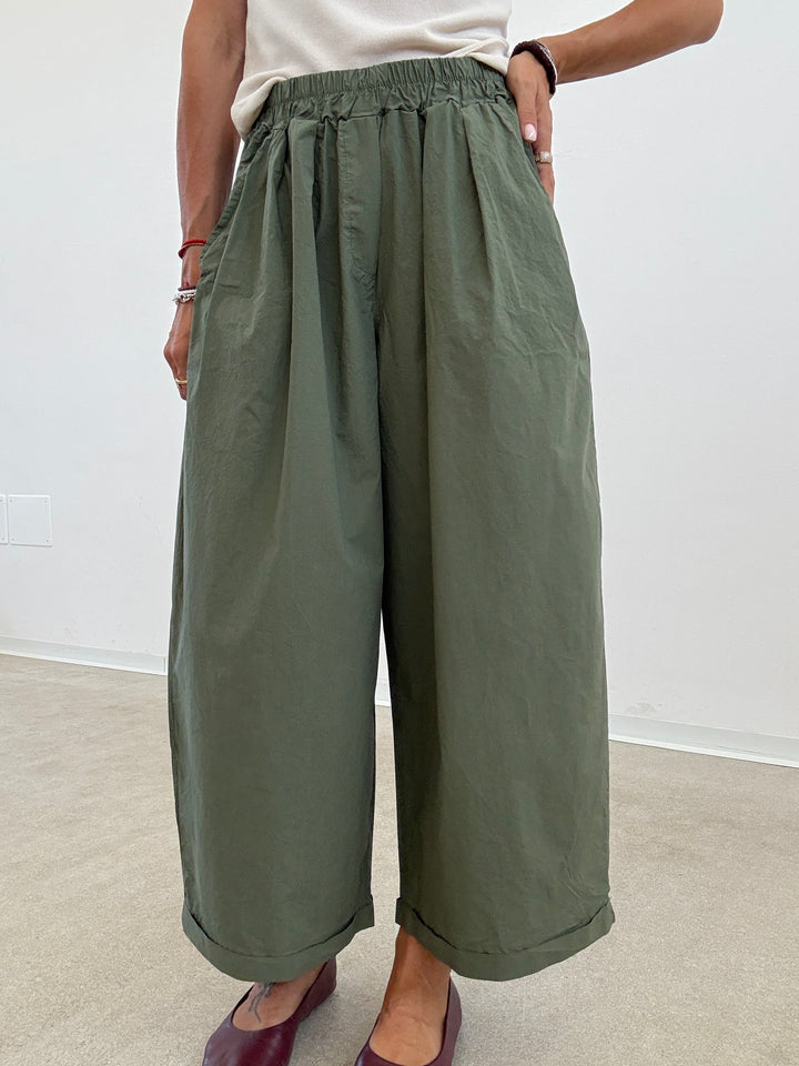 PANTALONE OLIMPIA COTONE VERDE MILI