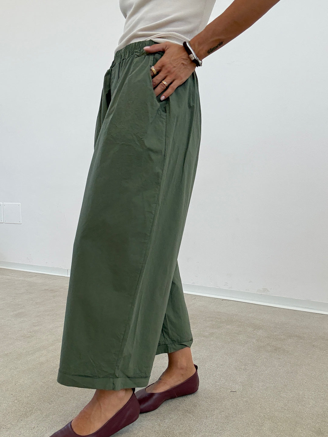 PANTALONE OLIMPIA COTONE VERDE MILI