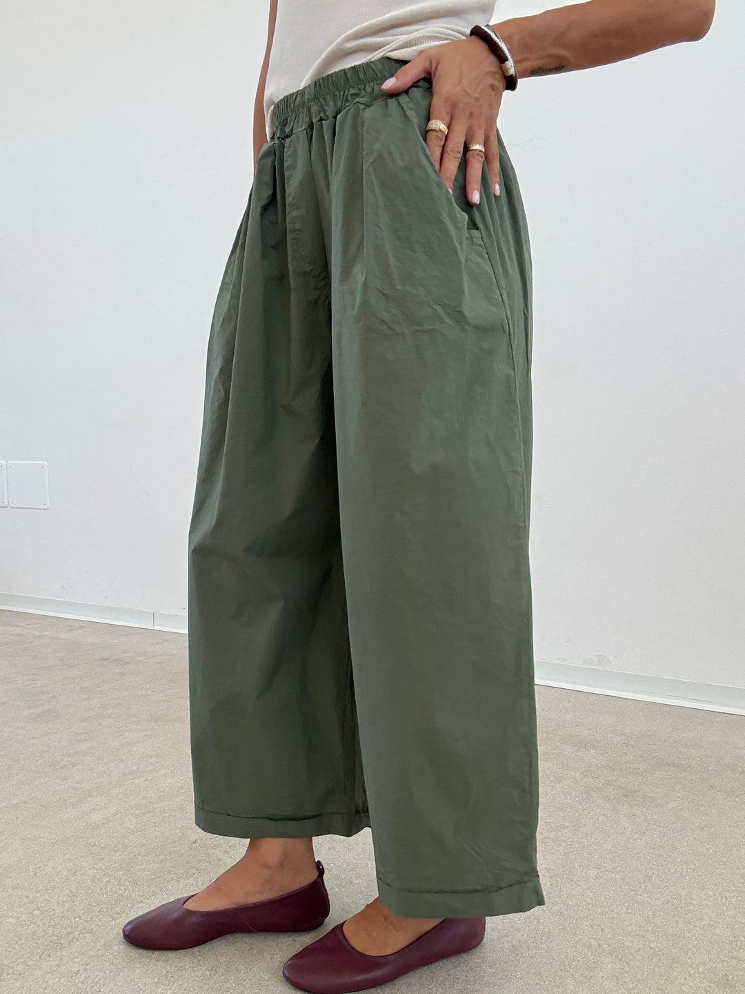 PANTALONE OLIMPIA COTONE VERDE MILI
