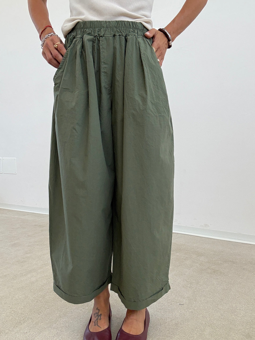 PANTALONE OLIMPIA COTONE VERDE MILI