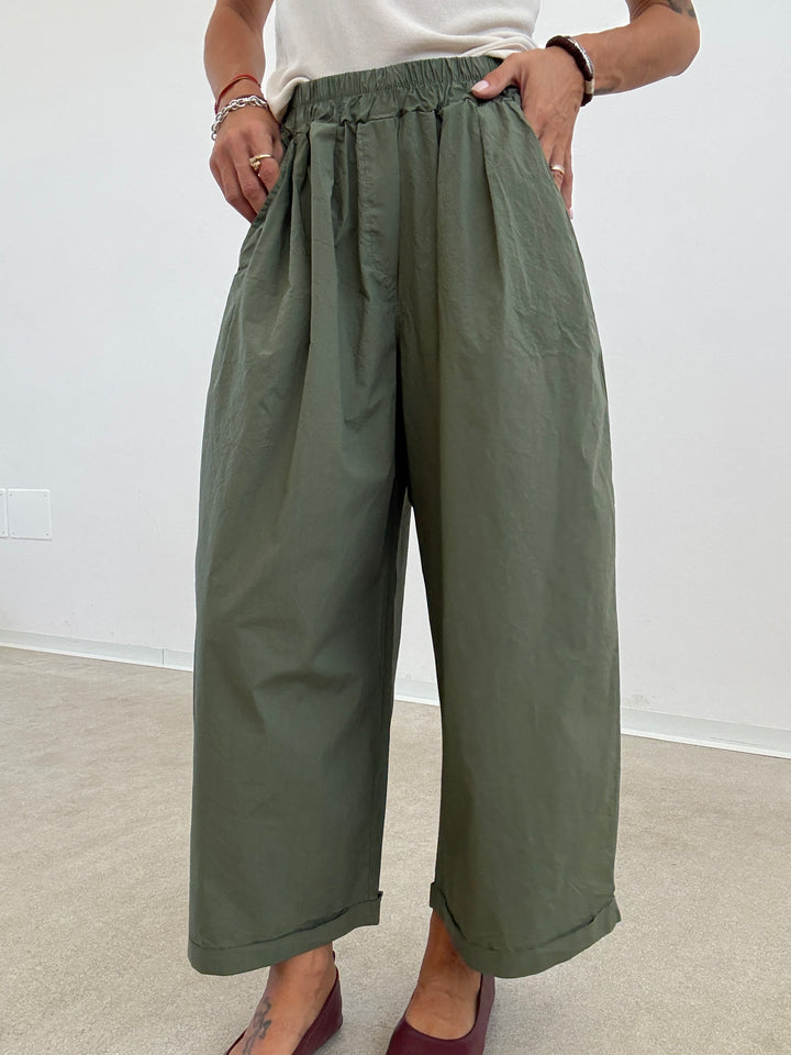 PANTALONE OLIMPIA COTONE VERDE MILI